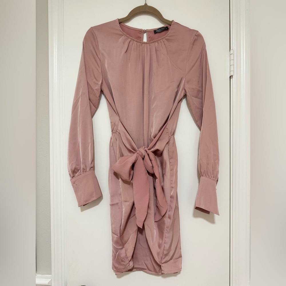Prettygarden pink dress with waist tie